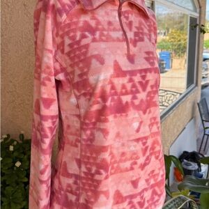 Pink Patterned Columbia Fleece Quarter-Zip